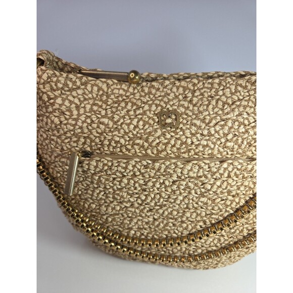 Eric Javits Handbag Lil Sq Ayesha Peanut Woven w/Gold Hardware Medium Sz NWT - Picture 7 of 16